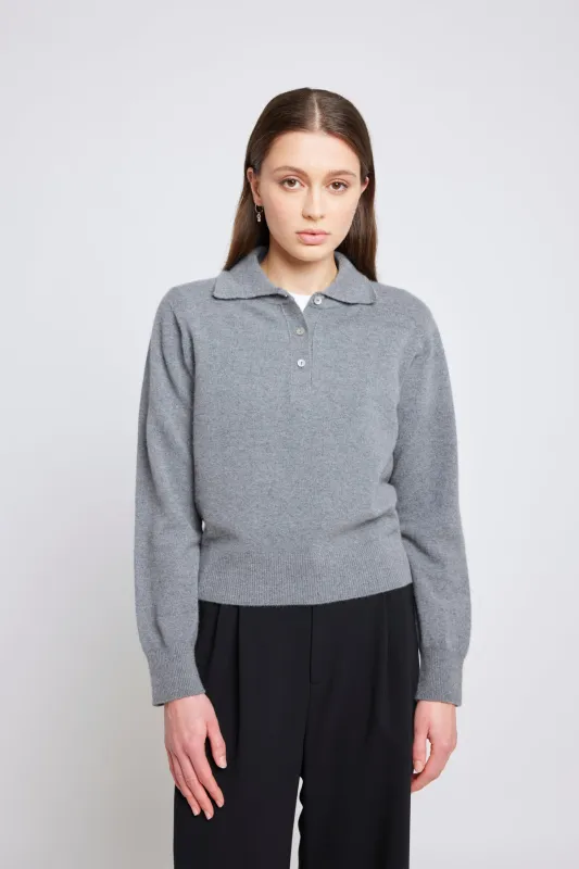 Eliza long-sleeved polo - Grey sold by Twenty-Seven Names