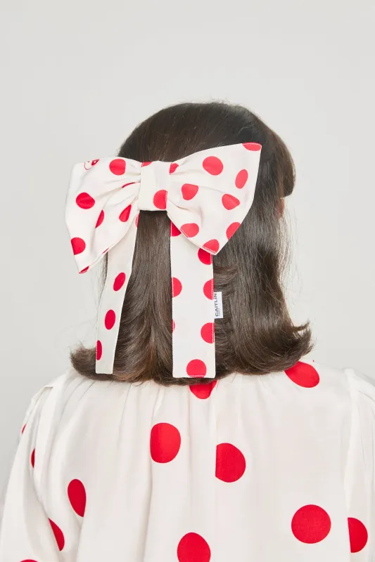 Caitlin Snell + twenty-seven names | Georgie Hair Bow - Red spot sold by Twenty-Seven Names