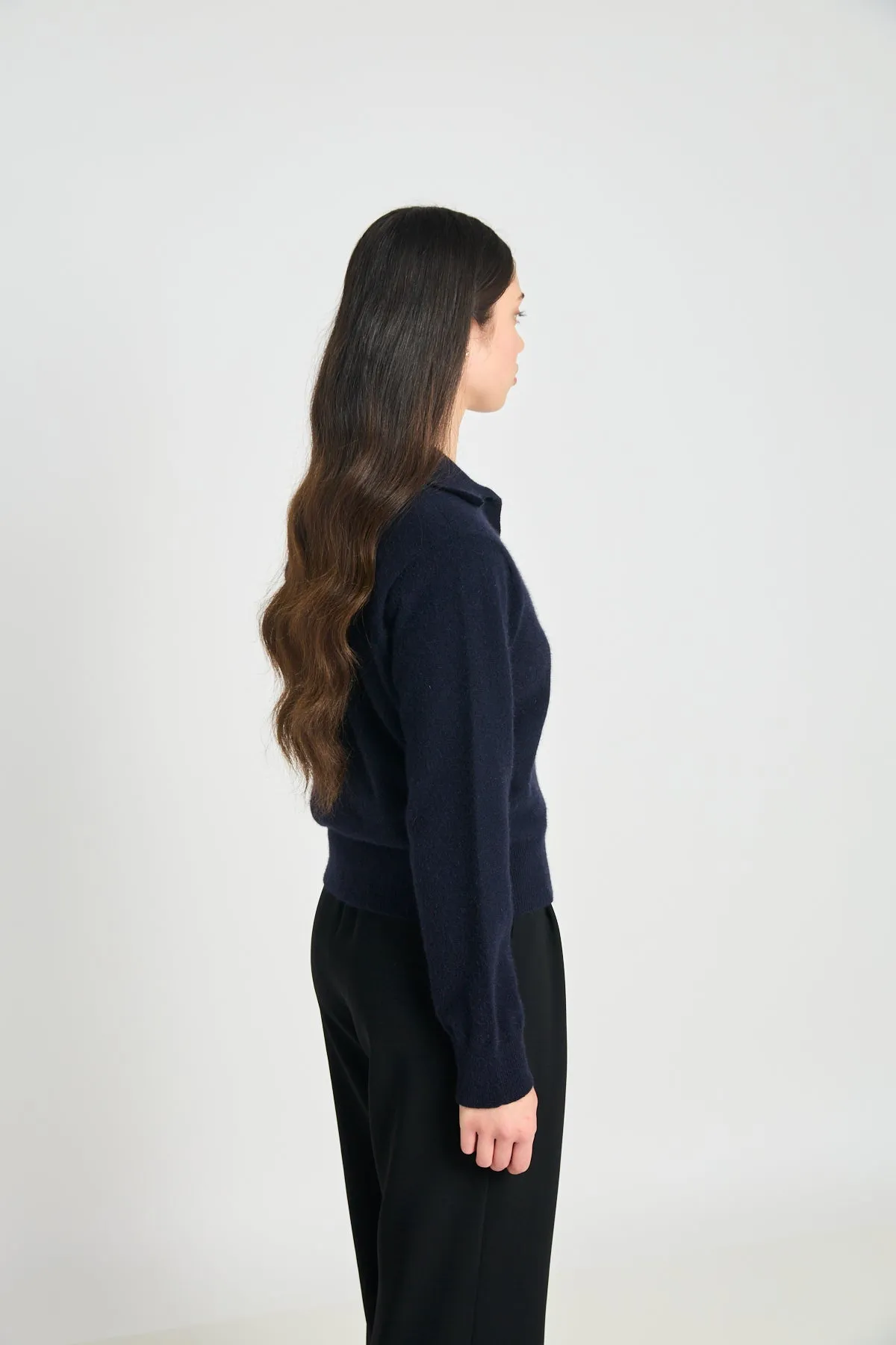 Eliza long-sleeved polo - Navy sold by Twenty-Seven Names product image thumbnail 3