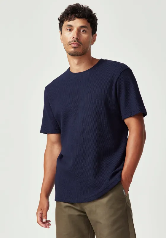 Myron Waffle Tee - Dark Navy sold by Untouched World