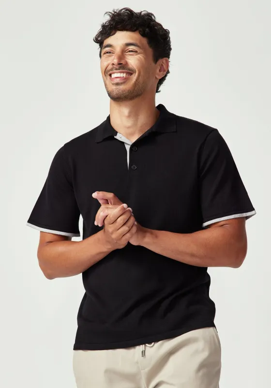 Arman Short Sleeve Polo - Black/Silver sold by Untouched World