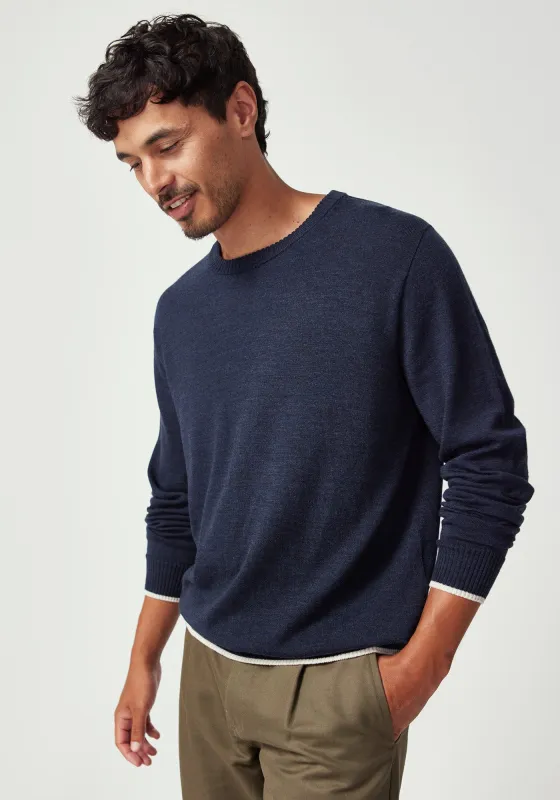 Miles Sweater - Dark Navy/Ecru made by Untouched World