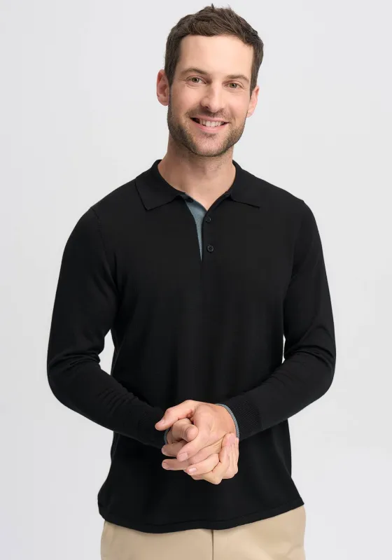Harry Long Sleeve Polo - Black/Pigeon made by Untouched World