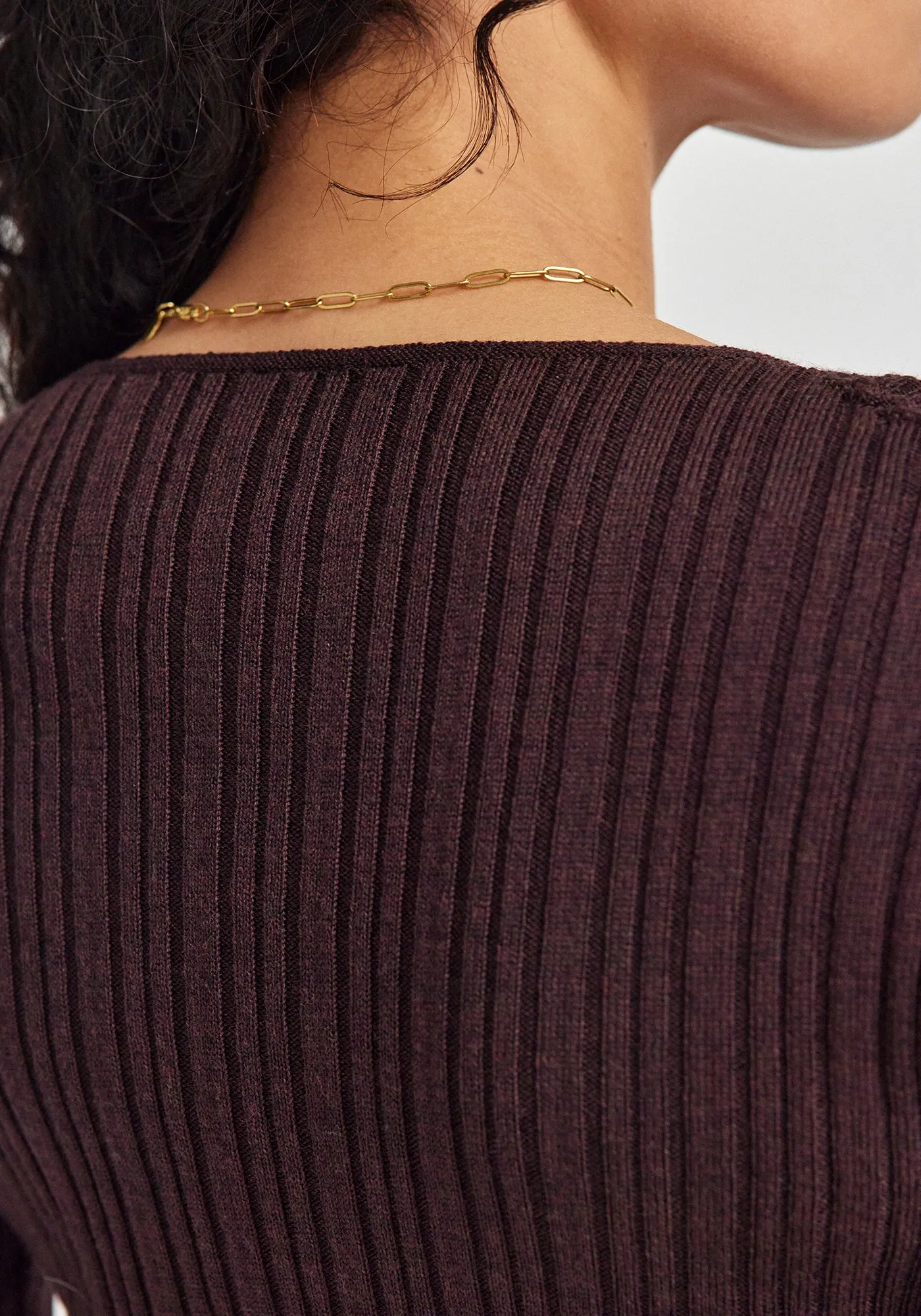 Ella Rib Top - Noirberry sold by Untouched World product image thumbnail 3
