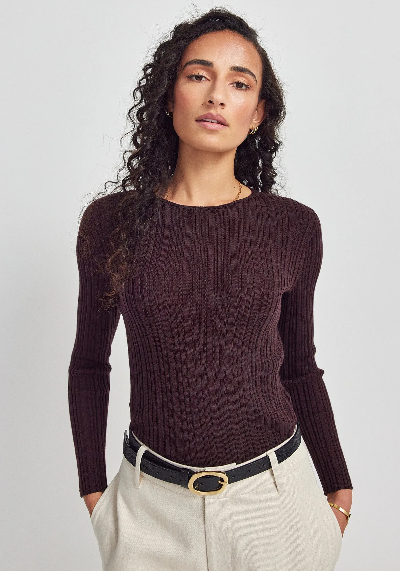 Ella Rib Top - Noirberry sold by Untouched World