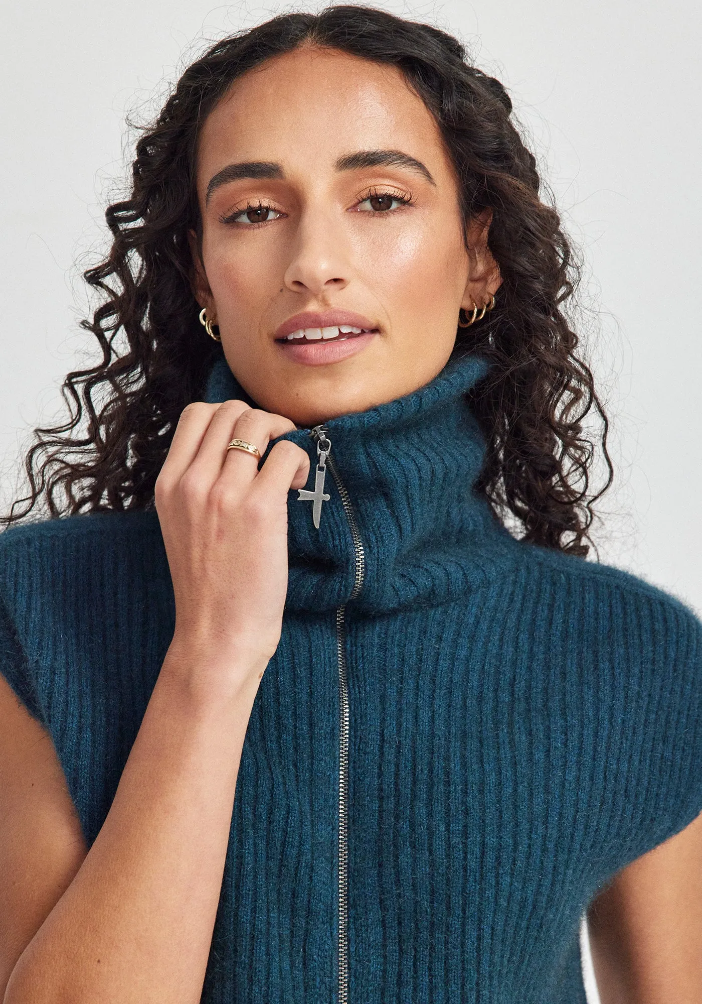 Kay Zip Vest - Deep Teal sold by Untouched World product image thumbnail 2