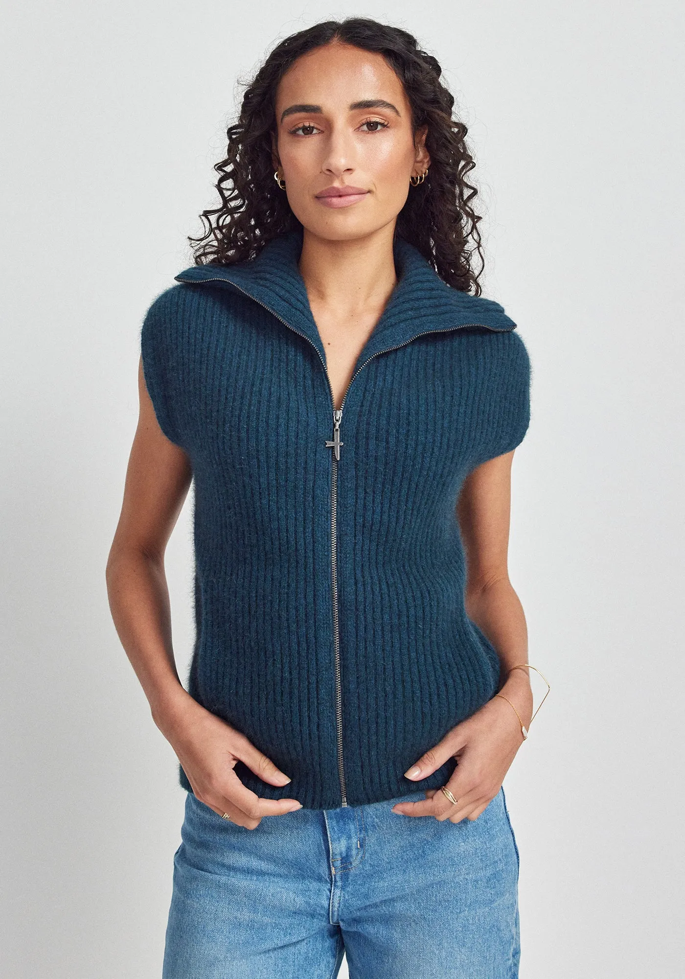 Kay Zip Vest - Deep Teal sold by Untouched World