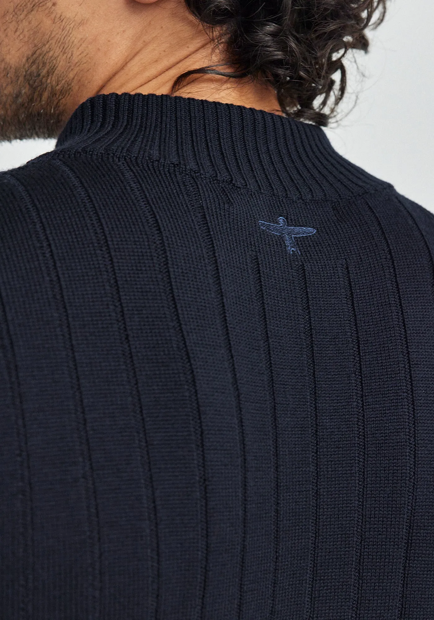 Finn Merino Zip Sweater - Deep Blue sold by Untouched World product image thumbnail 5