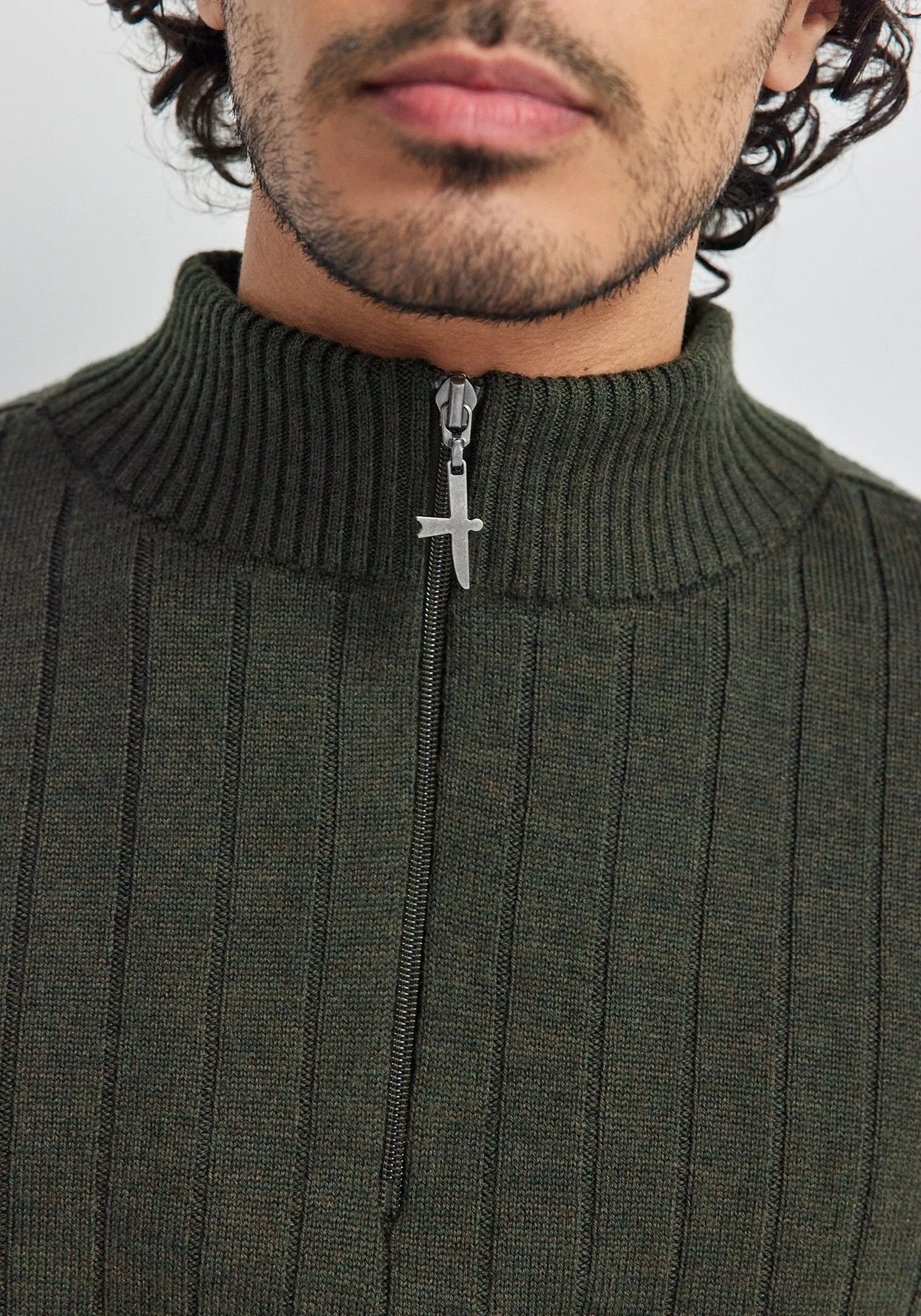 Finn Merino Zip Sweater - Forest sold by Untouched World product image thumbnail 4