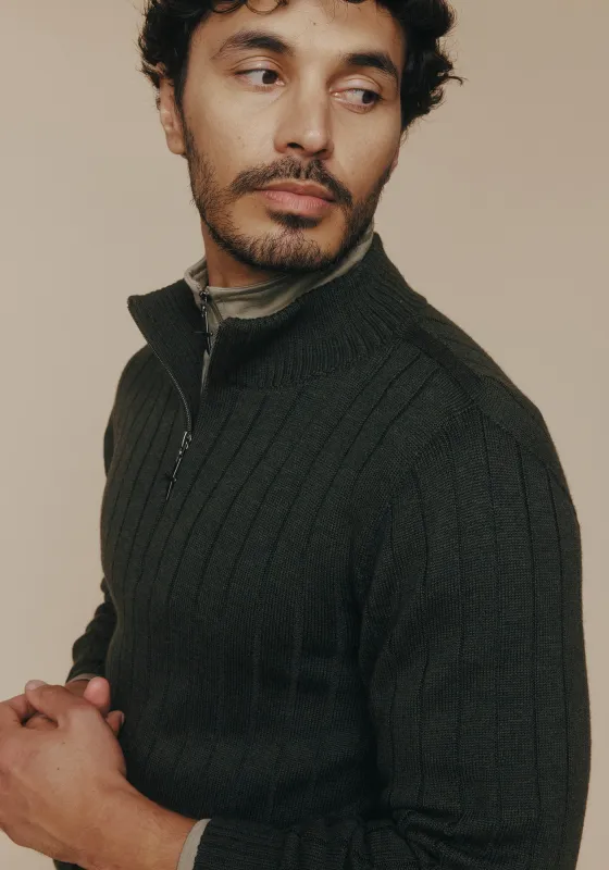 Finn Merino Zip Sweater - Forest made by Untouched World
