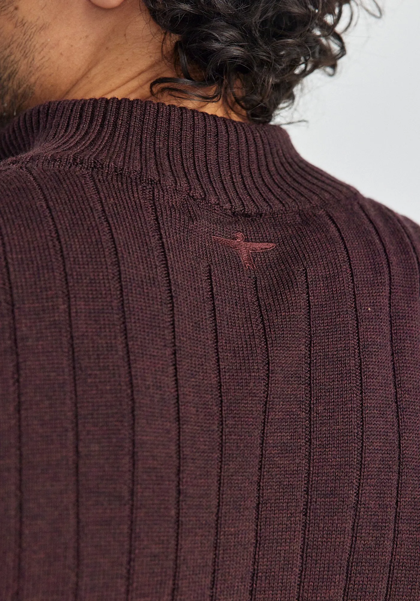 Finn Merino Zip Sweater - Noirberry sold by Untouched World product image thumbnail 5