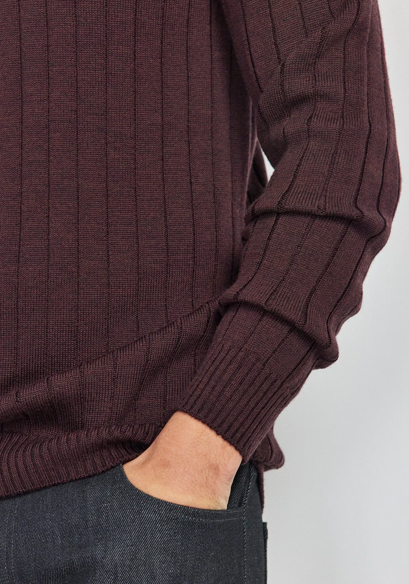 Finn Merino Zip Sweater - Noirberry sold by Untouched World product image thumbnail 4