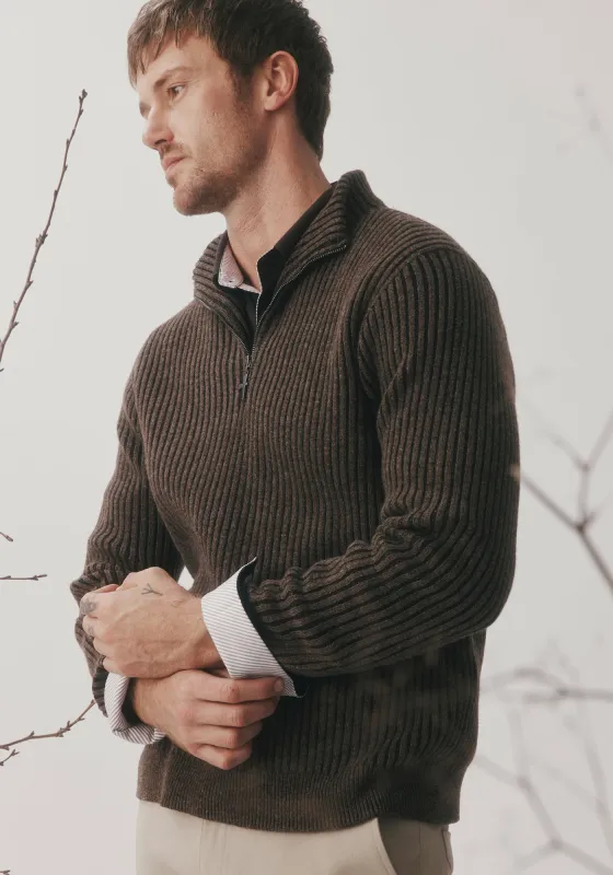 Tanner Half Zip - Punga/Chocolate made by Untouched World