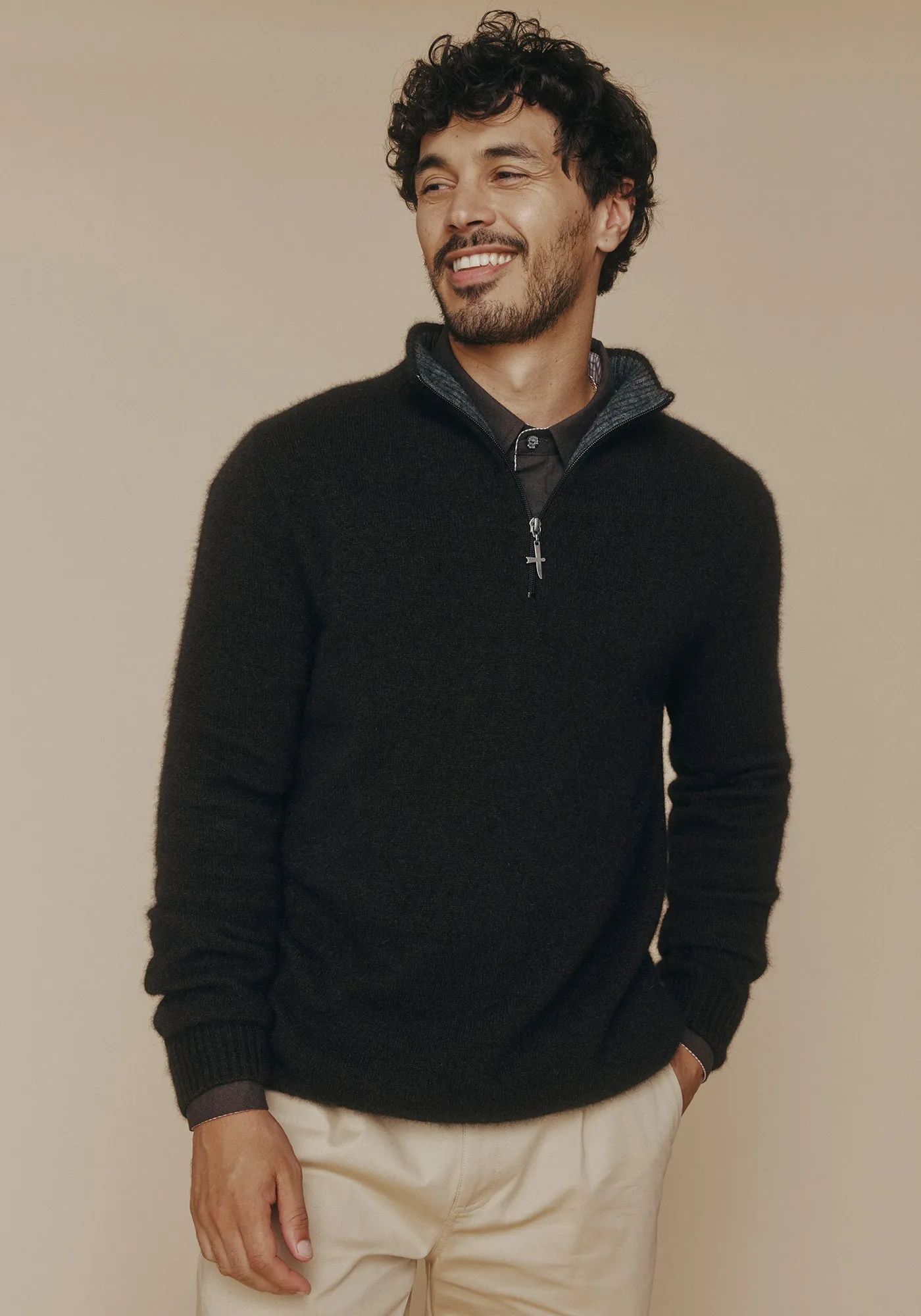 Estuary Half Zip - Chocolate/Slate sold by Untouched World