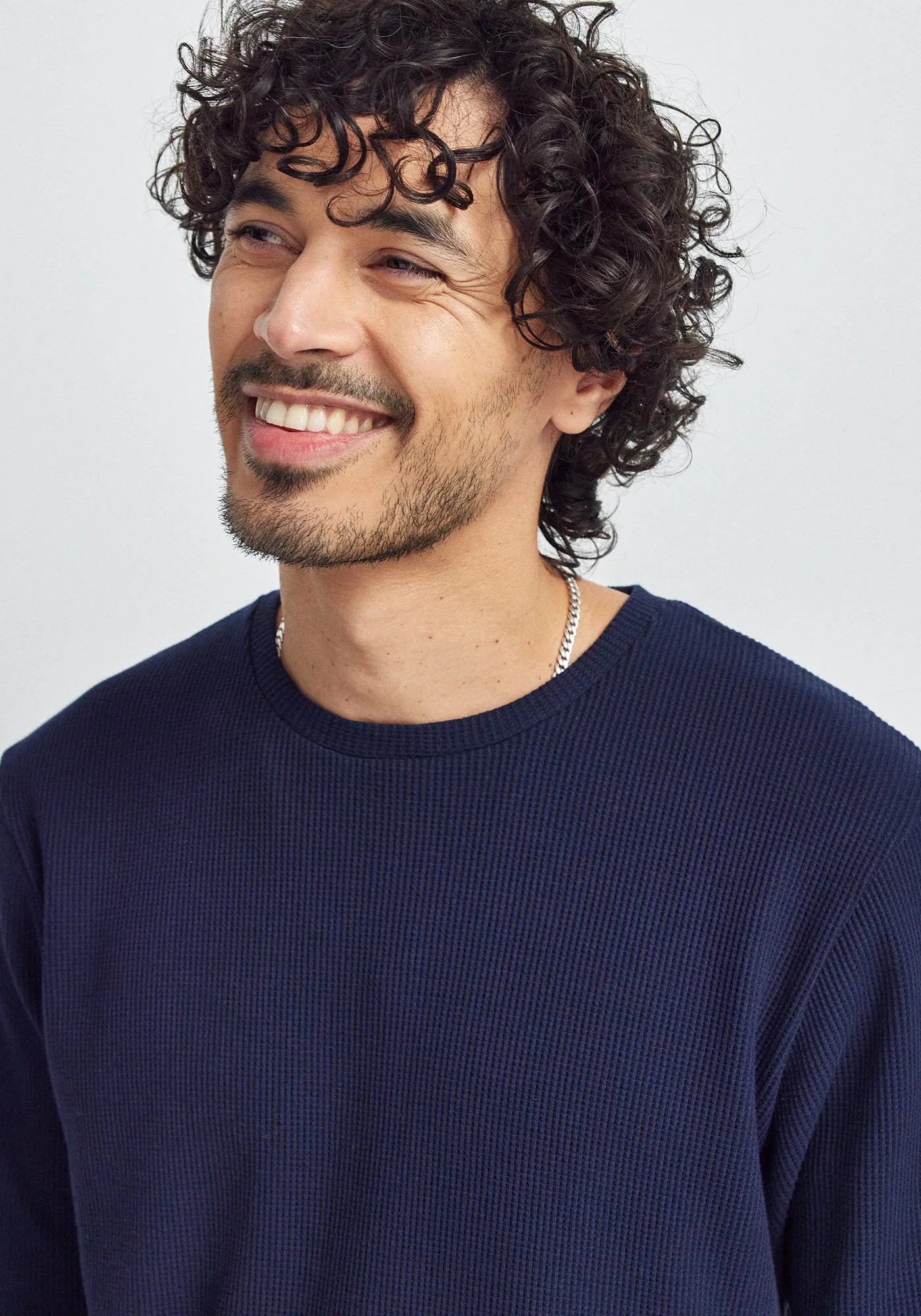 Brent Waffle Long Sleeve Tee - Dark Navy sold by Untouched World product image thumbnail 5