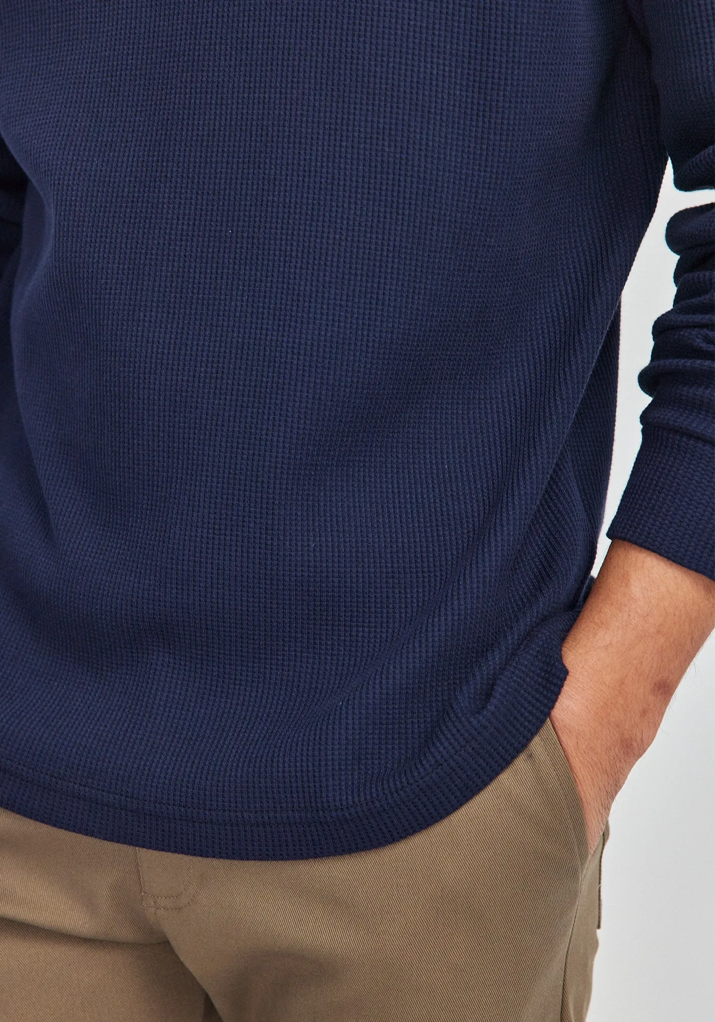 Brent Waffle Long Sleeve Tee - Dark Navy sold by Untouched World product image thumbnail 4