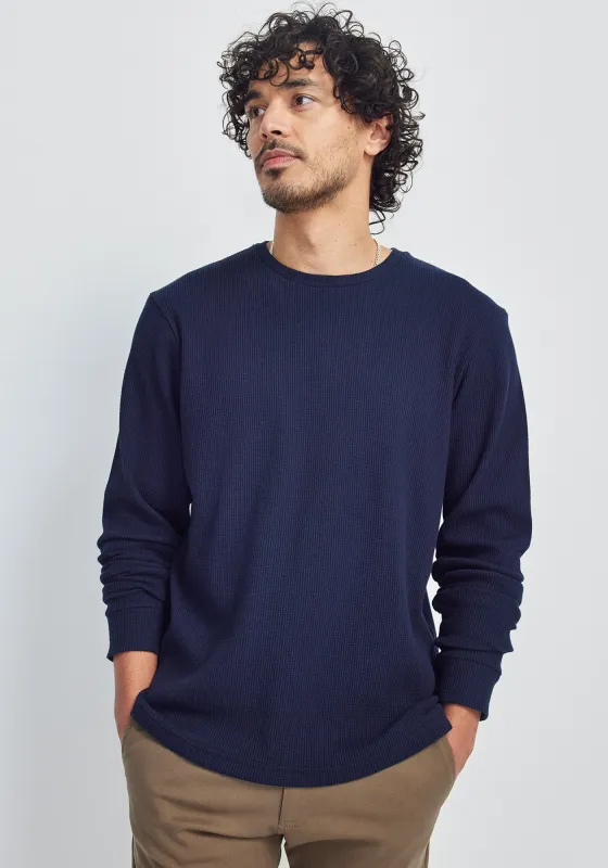 Brent Waffle Long Sleeve Tee - Dark Navy made by Untouched World