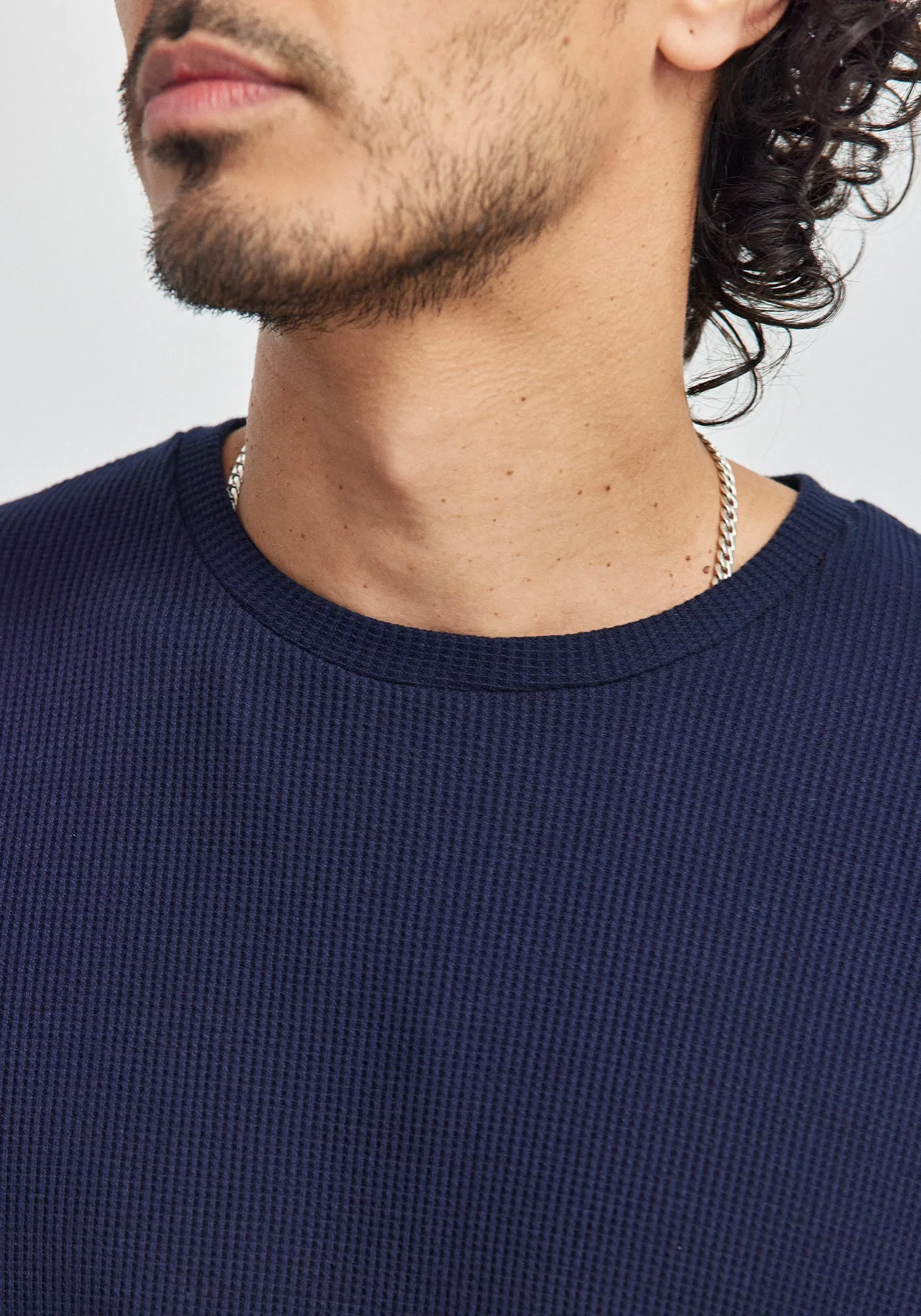 Brent Waffle Long Sleeve Tee - Dark Navy sold by Untouched World product image thumbnail 2