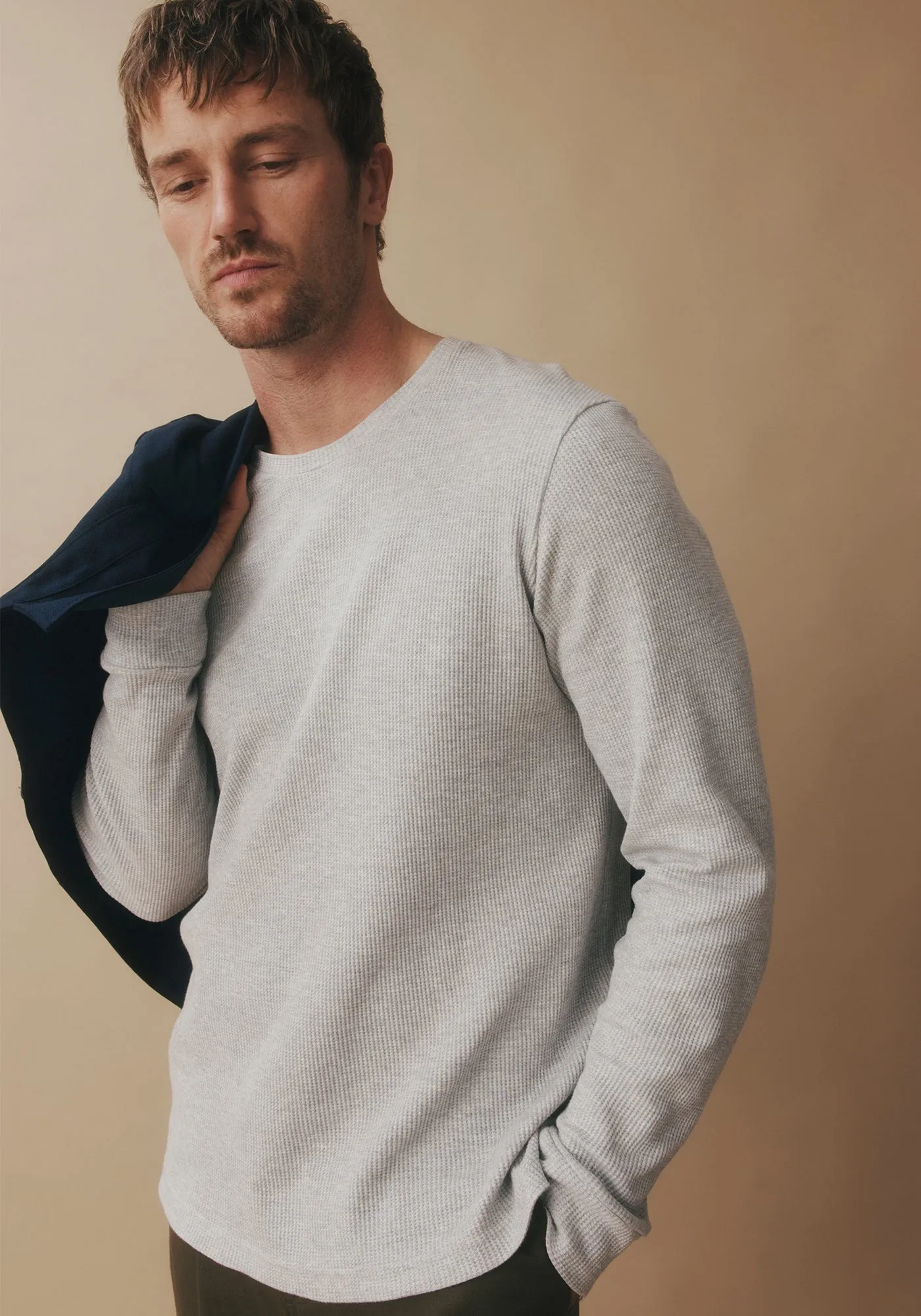 Brent Waffle Long Sleeve Tee - Grey Marle sold by Untouched World