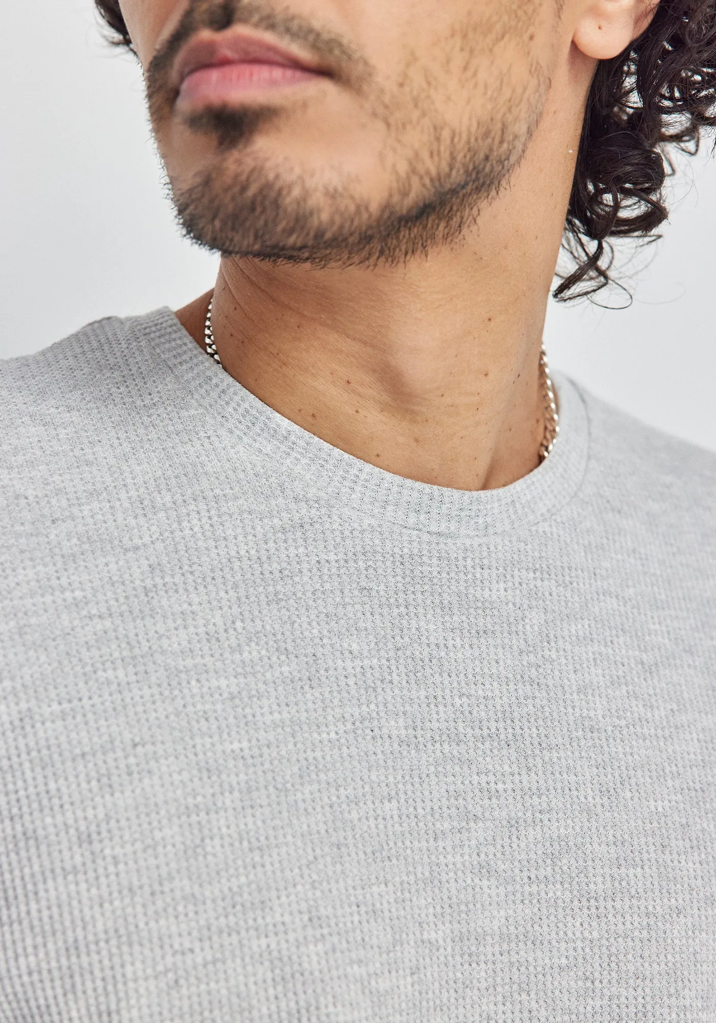 Brent Waffle Long Sleeve Tee - Grey Marle sold by Untouched World product image thumbnail 4