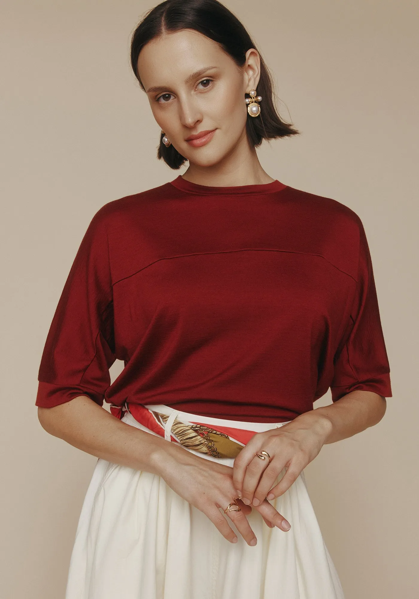 Briar Tee - Bordeaux sold by Untouched World