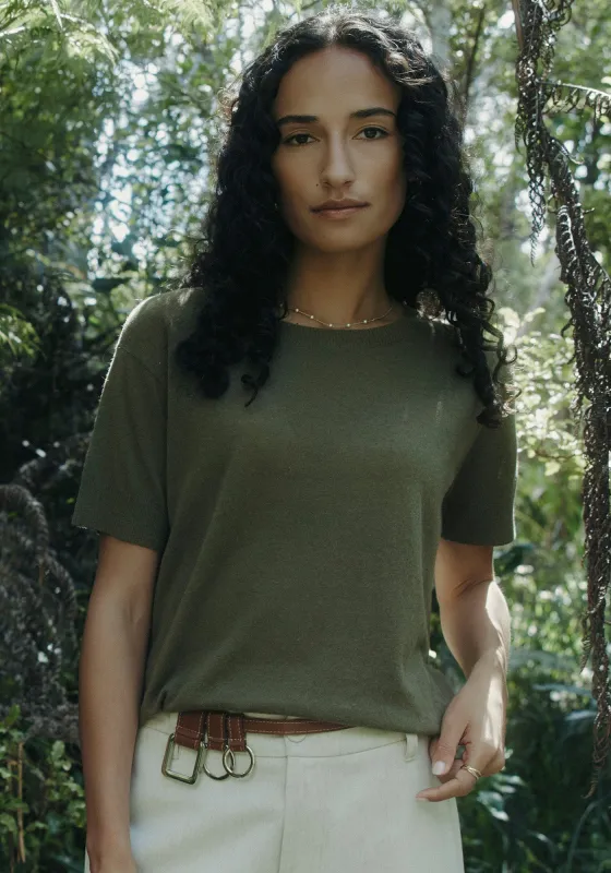 Lucy Knit Tee - Vine Green made by Untouched World
