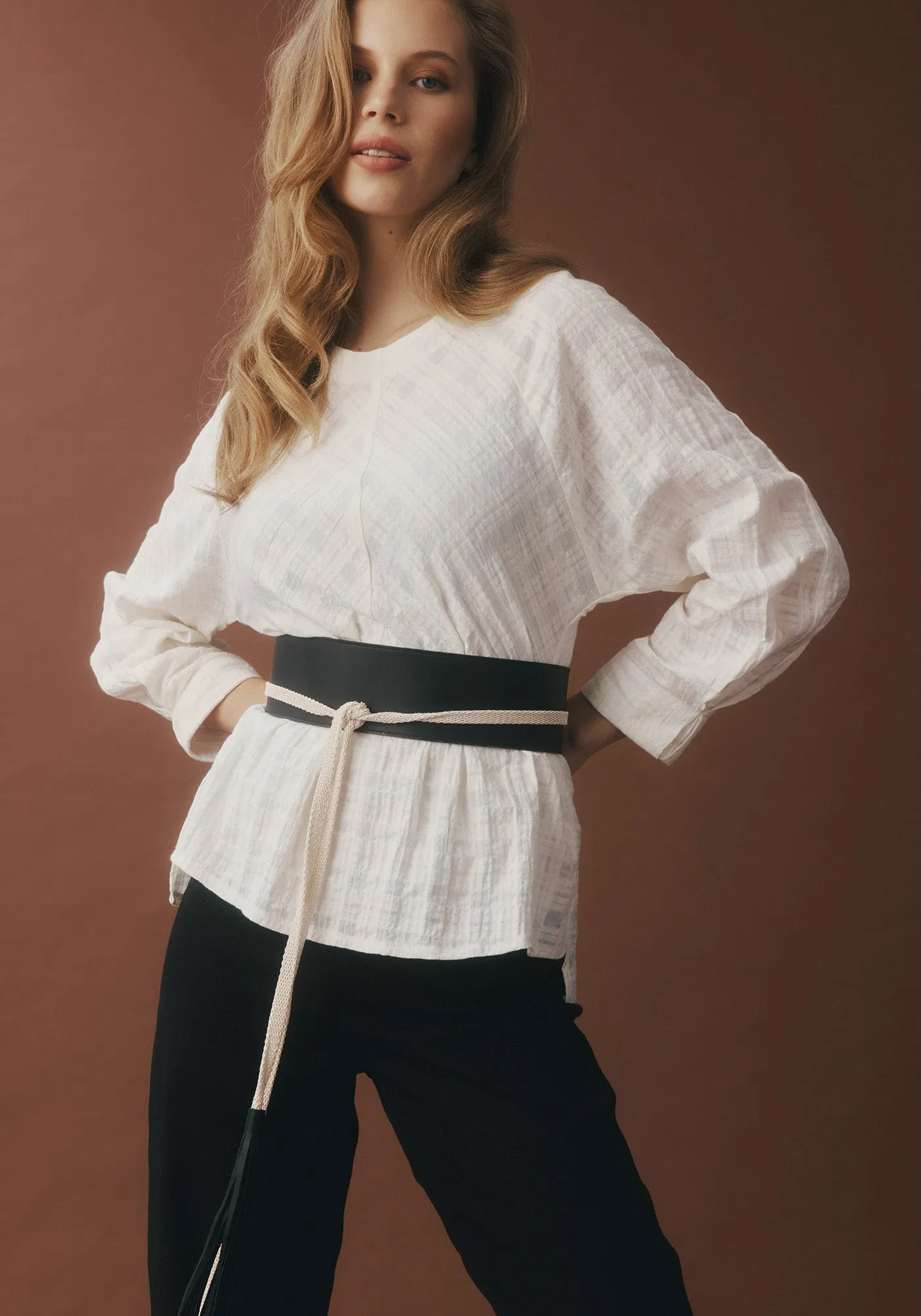 Ember Top - Branco Check sold by Untouched World