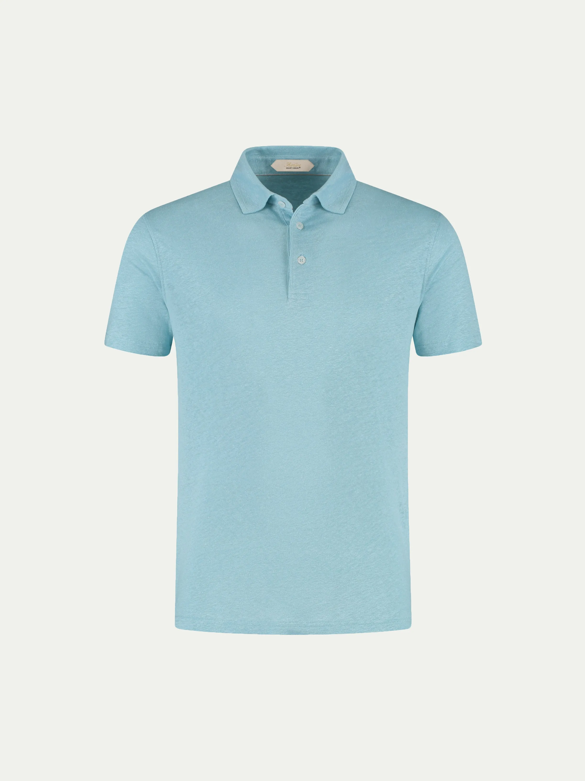 Blue Turquoise Linen Polo Shirt sold by Aurelien