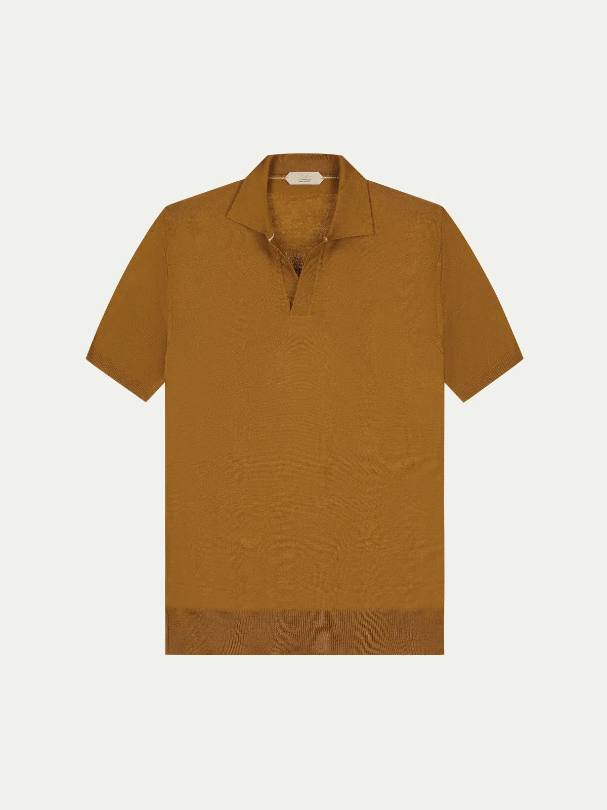 Shortsleeve Buttonless Polo Saffron sold by Aurelien