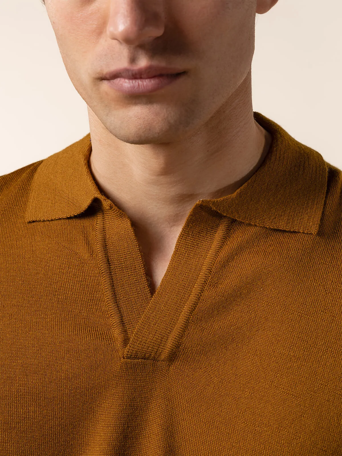 Shortsleeve Buttonless Polo Saffron sold by Aurelien product image thumbnail 4