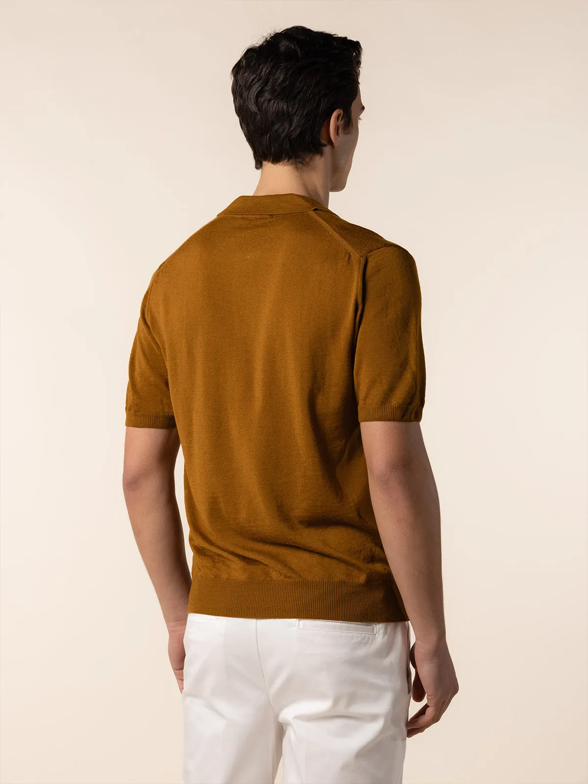 Shortsleeve Buttonless Polo Saffron sold by Aurelien product image thumbnail 5