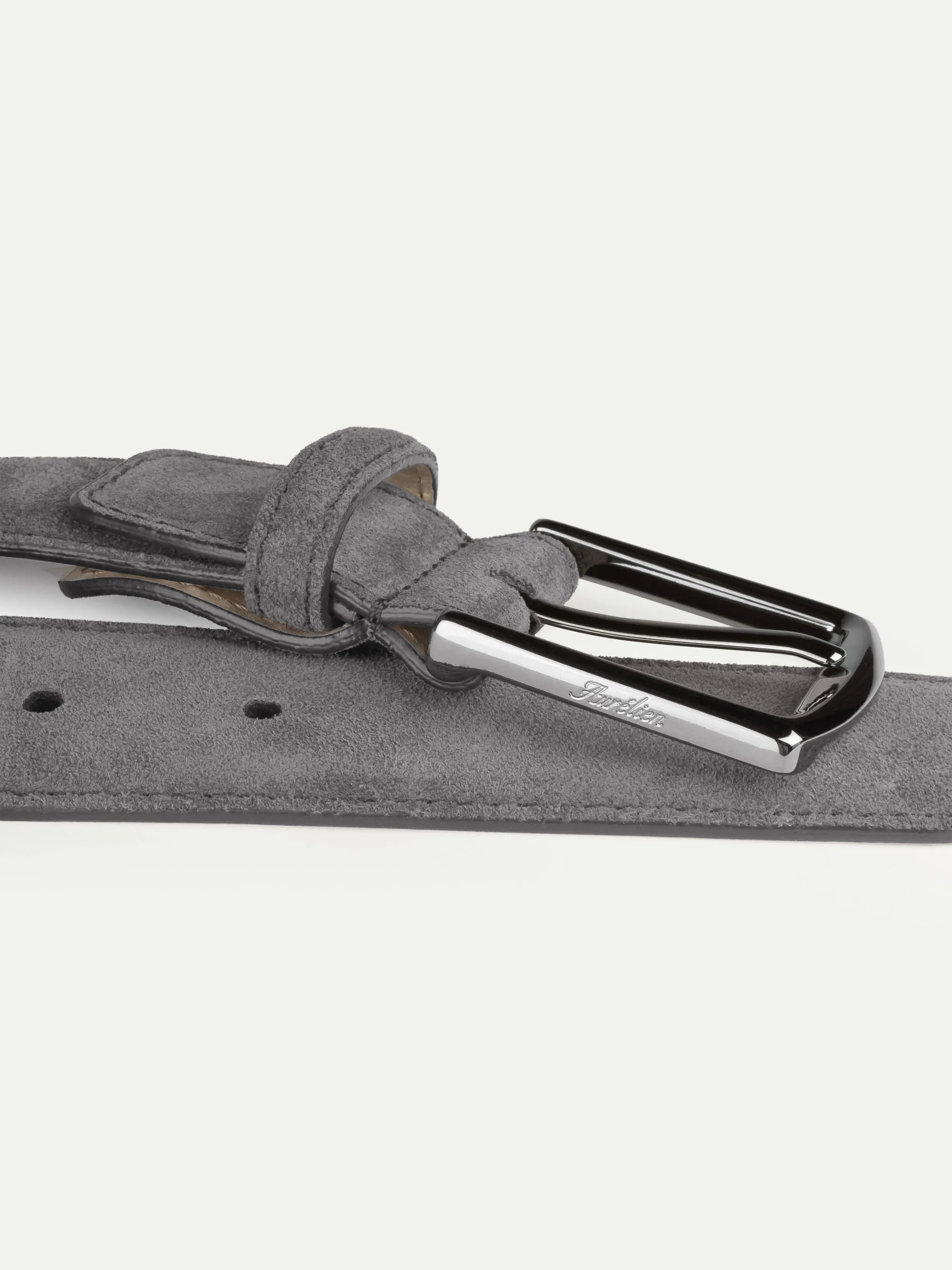Grey Suede Leather Belt sold by Aurelien product image thumbnail 2