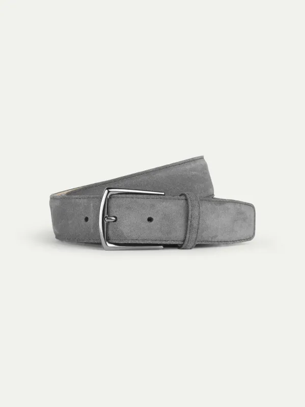 Grey Suede Leather Belt made by Aurelien