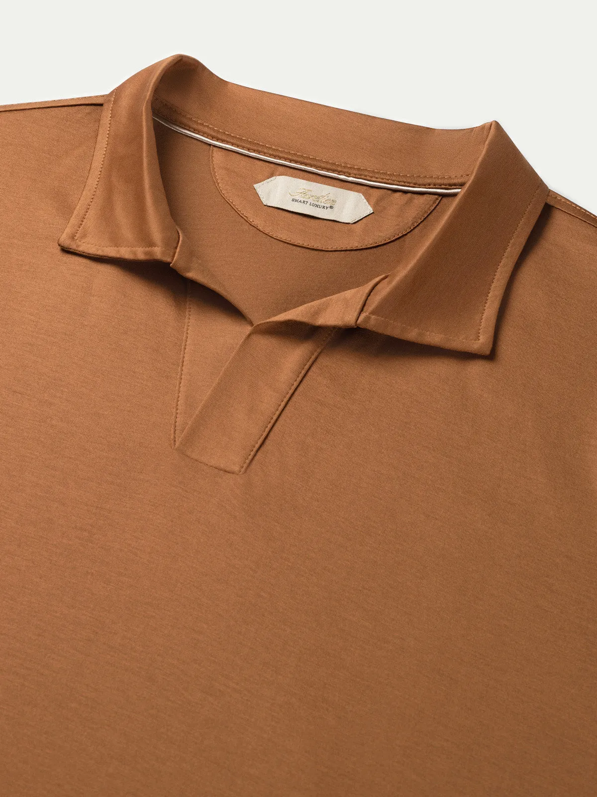 Caramel Buttonless Polo Shirt sold by Aurelien product image thumbnail 2