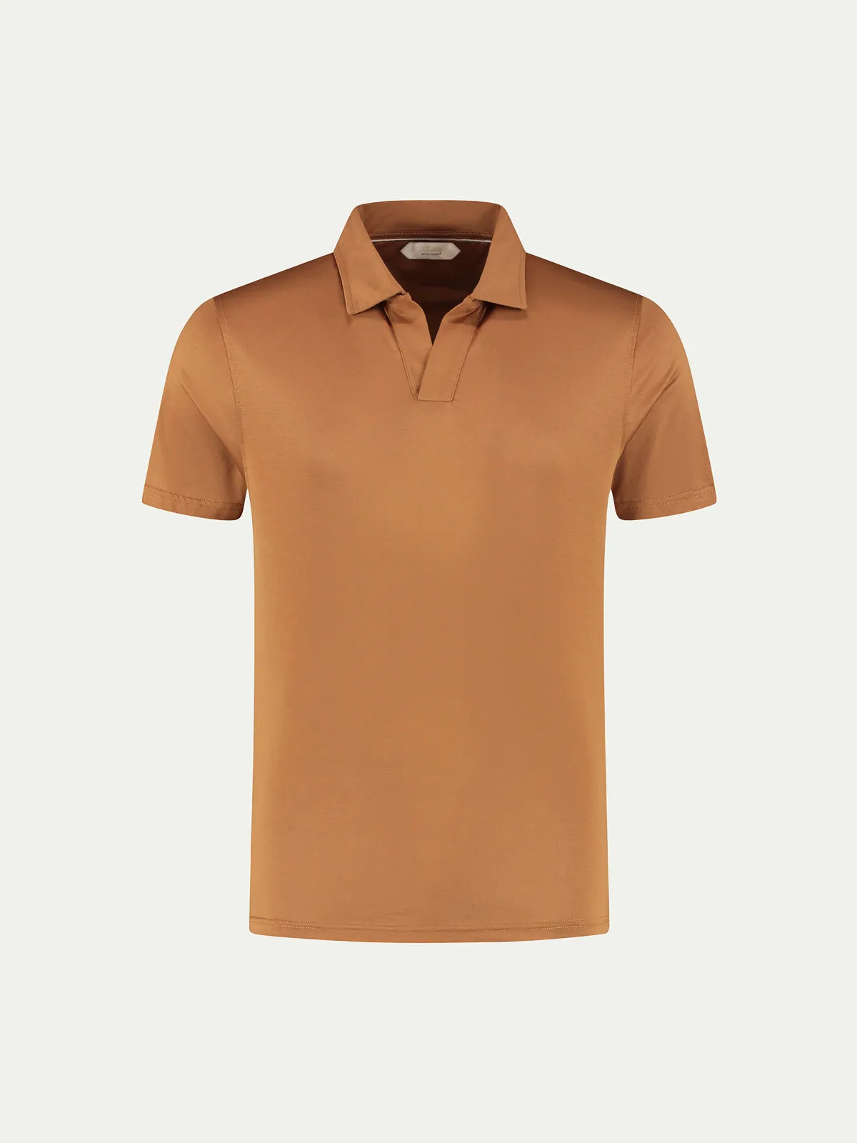Caramel Buttonless Polo Shirt sold by Aurelien