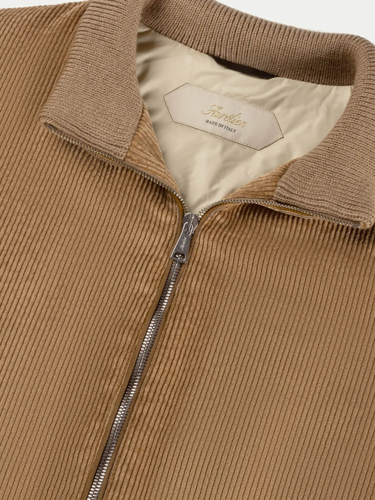 Beige Corduroy Bomber Jacket sold by Aurelien product image thumbnail 3