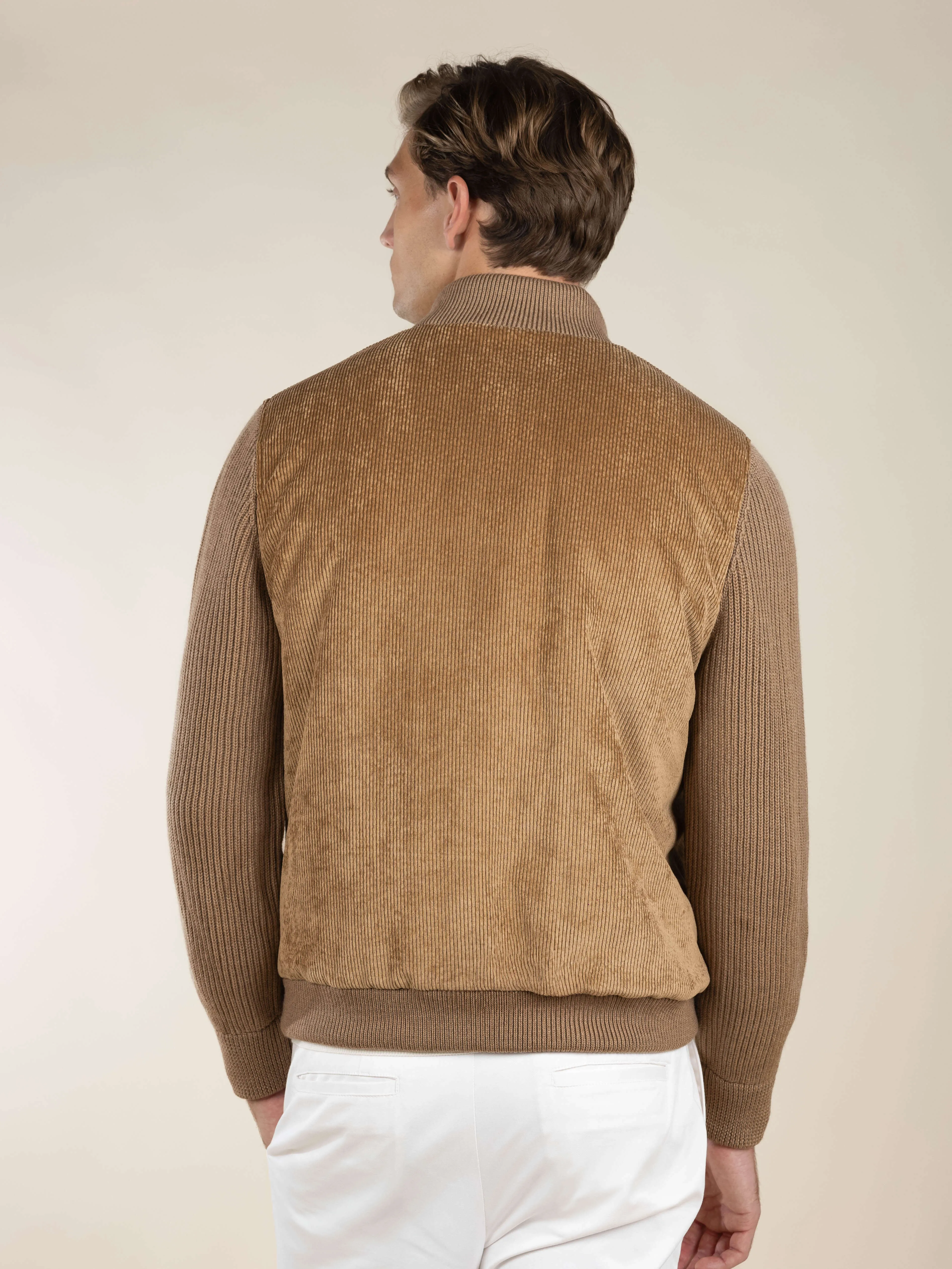Beige Corduroy Bomber Jacket sold by Aurelien product image thumbnail 5