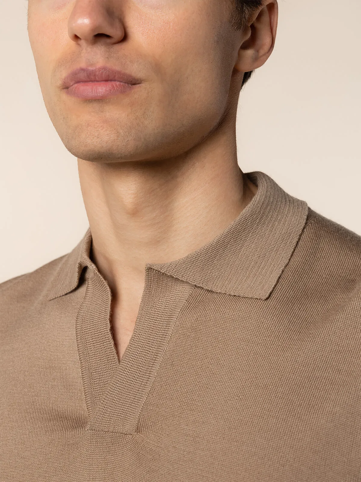 Shortsleeve Buttonless Polo Hazelnut sold by Aurelien product image thumbnail 4