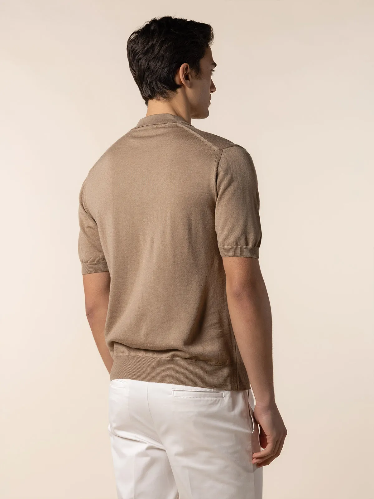 Shortsleeve Buttonless Polo Hazelnut sold by Aurelien product image thumbnail 5
