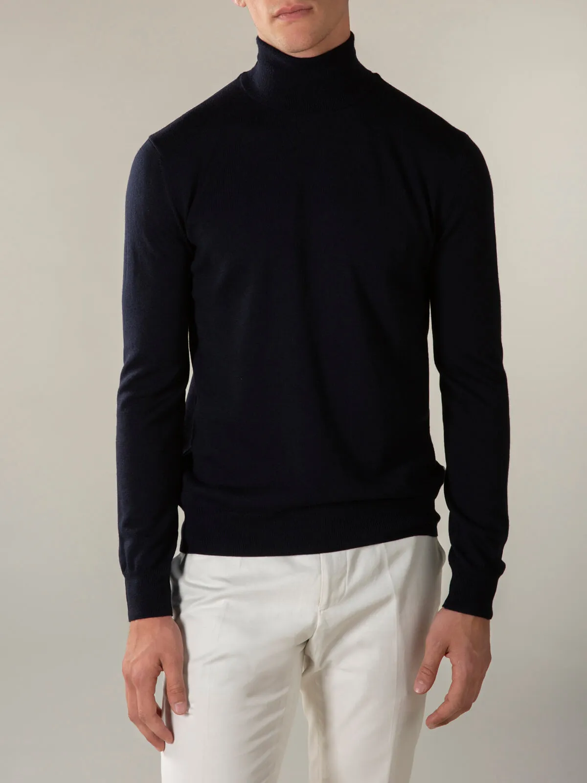 Extrafine Merino Rollneck Navy sold by Aurelien product image thumbnail 2