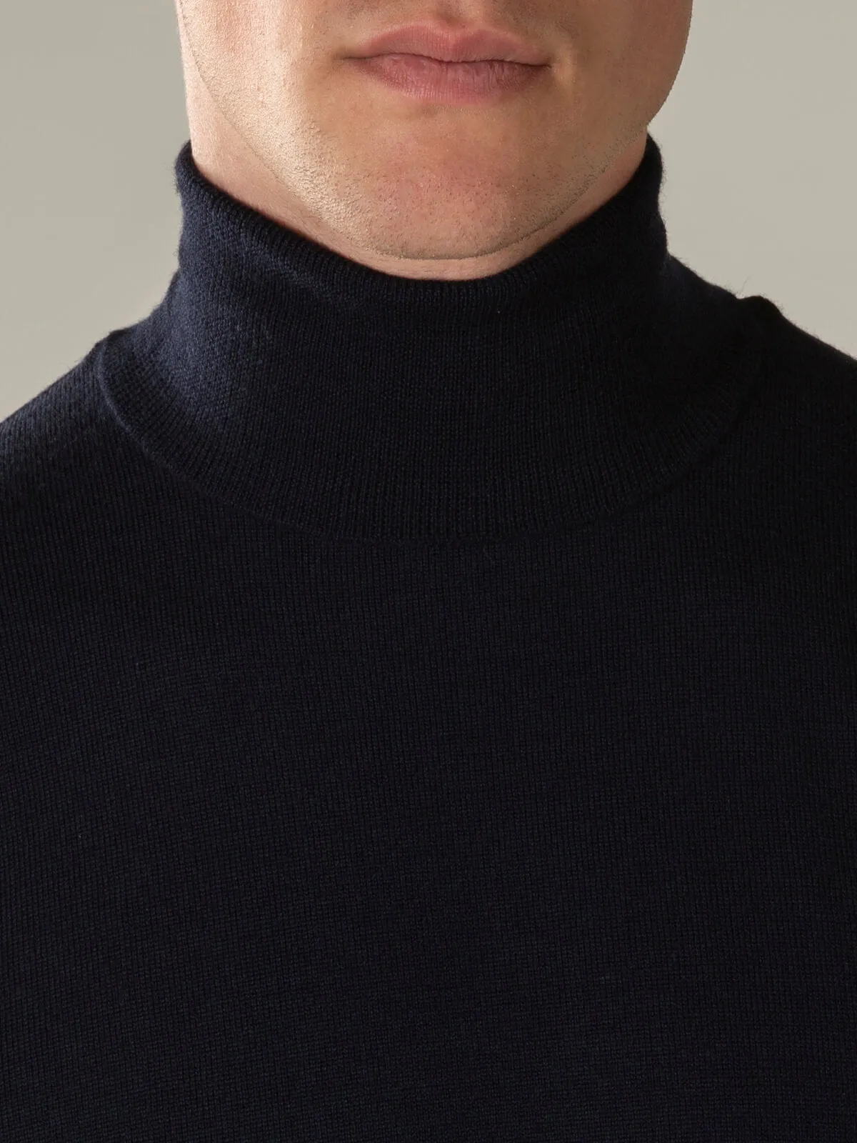 Extrafine Merino Rollneck Navy sold by Aurelien product image thumbnail 3
