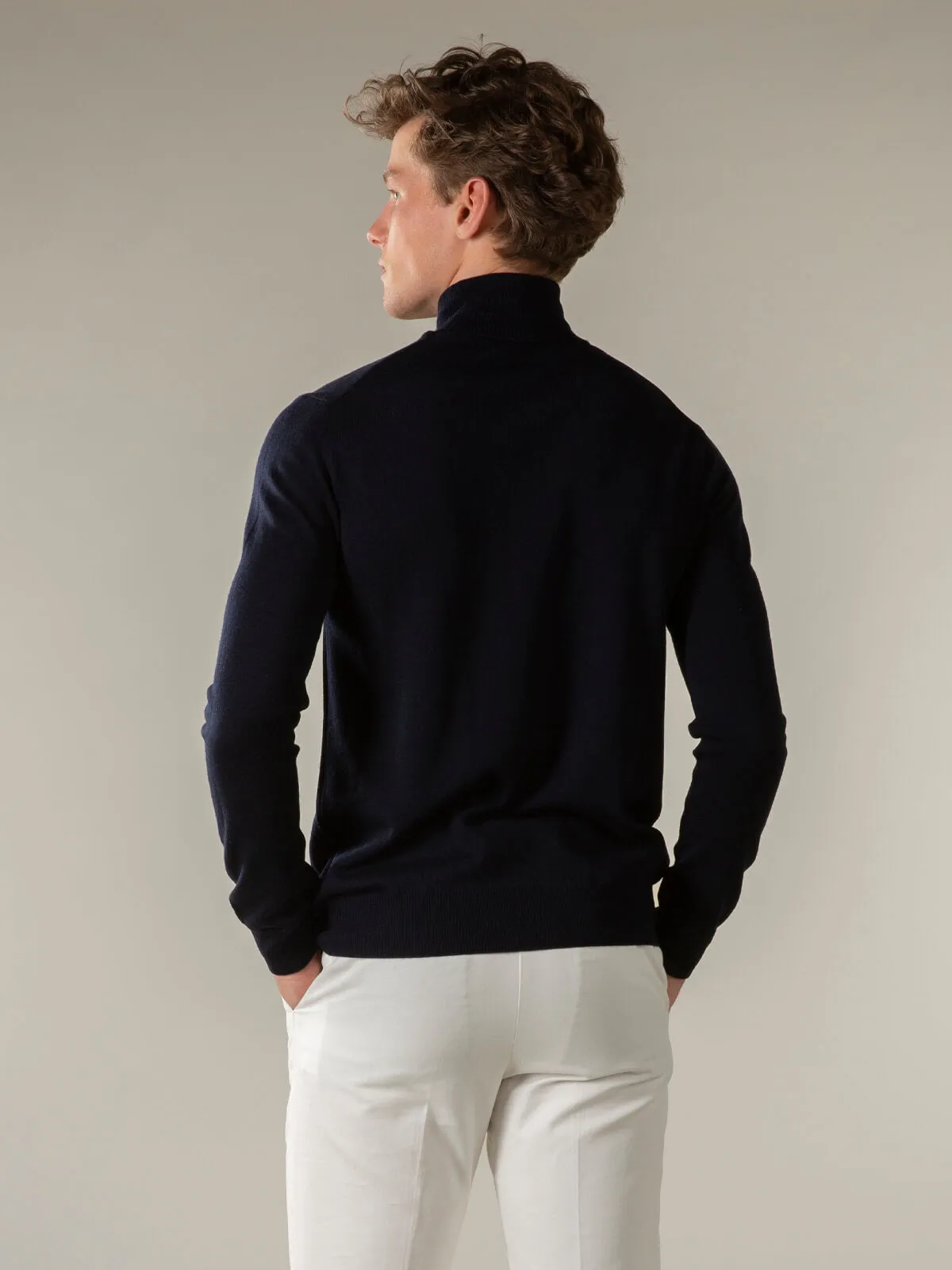 Extrafine Merino Rollneck Navy sold by Aurelien product image thumbnail 5