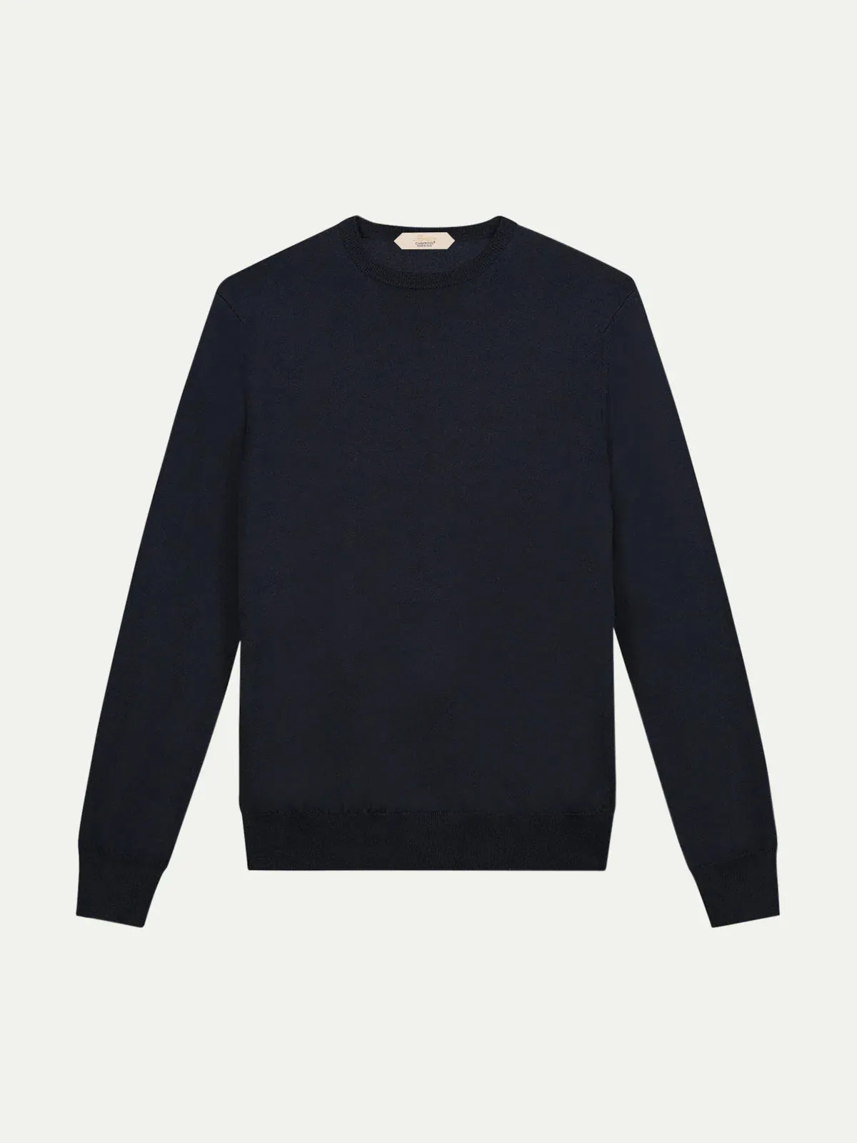 Extrafine Merino Crew Neck Sweater Navy sold by Aurelien