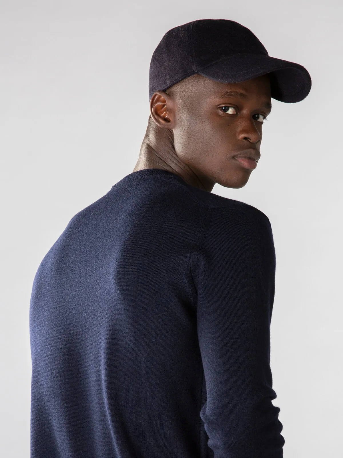 Extrafine Merino Crew Neck Sweater Navy sold by Aurelien product image thumbnail 4