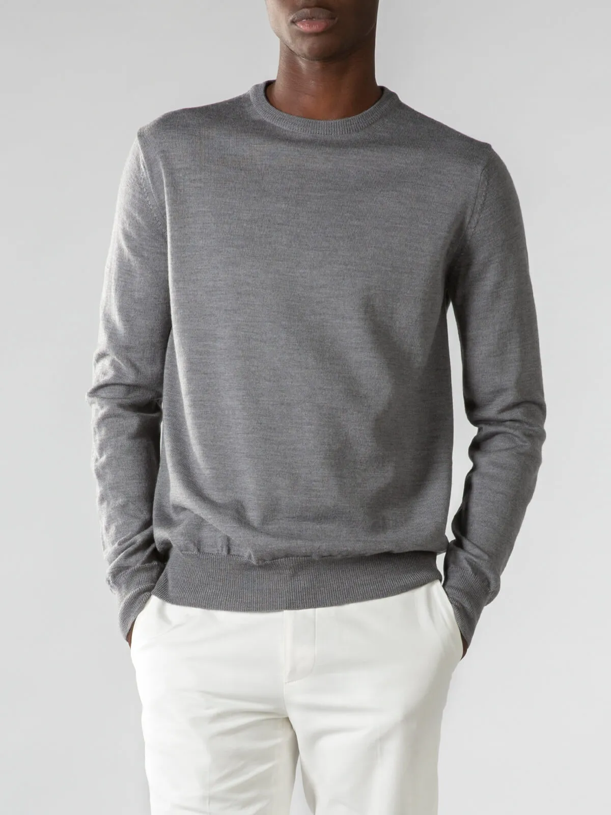 Extrafine Merino Crew Neck Sweater Dark Grey sold by Aurelien product image thumbnail 2