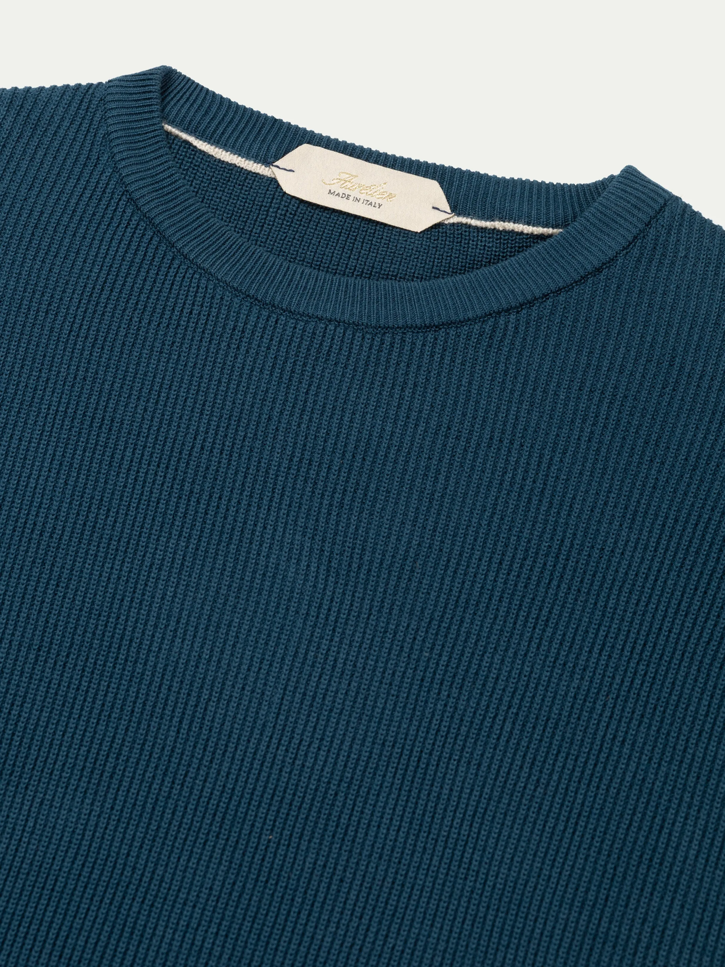 Sea Green Ribbed T-Shirt sold by Aurelien product image thumbnail 3