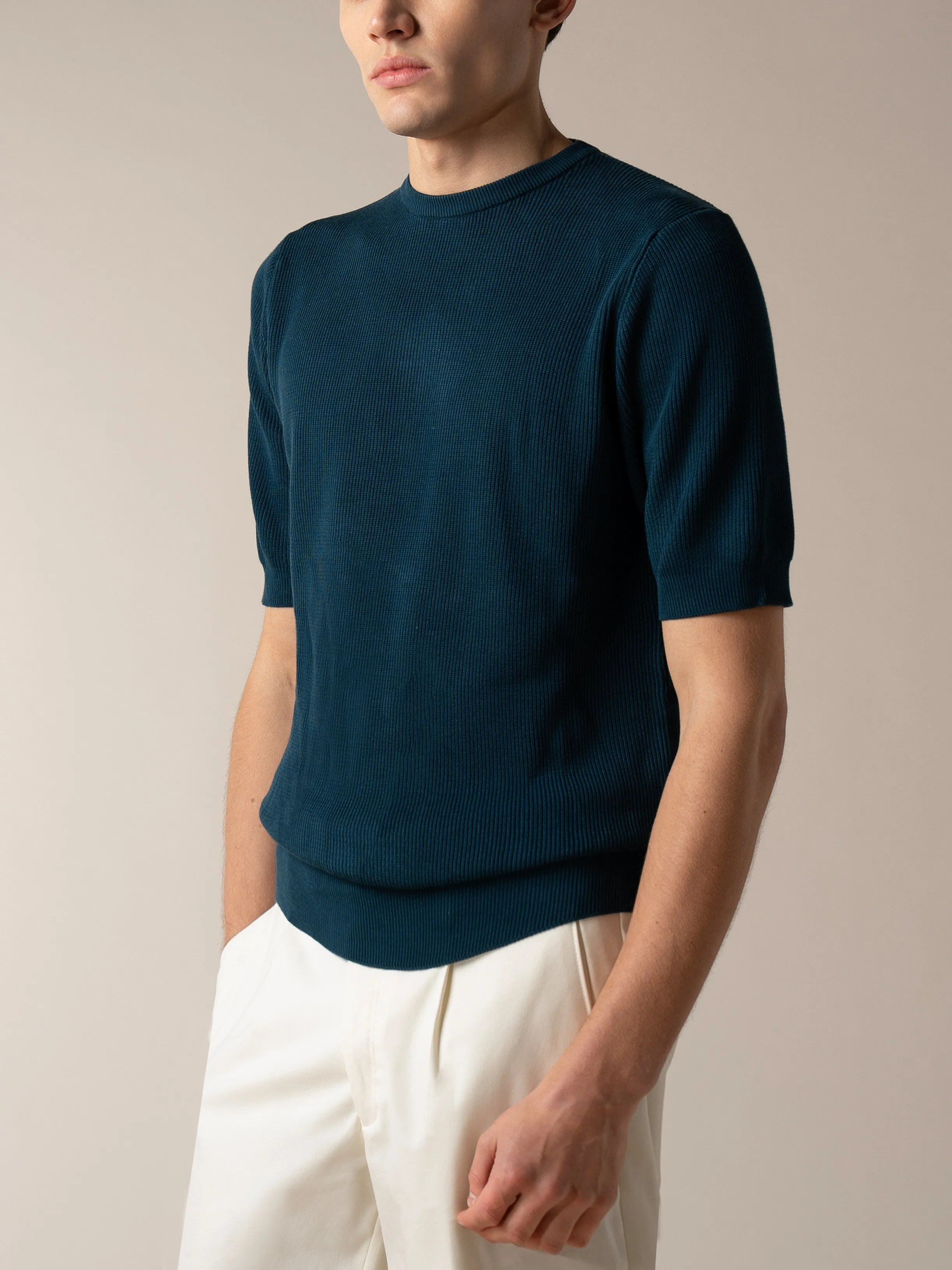 Sea Green Ribbed T-Shirt sold by Aurelien product image thumbnail 2