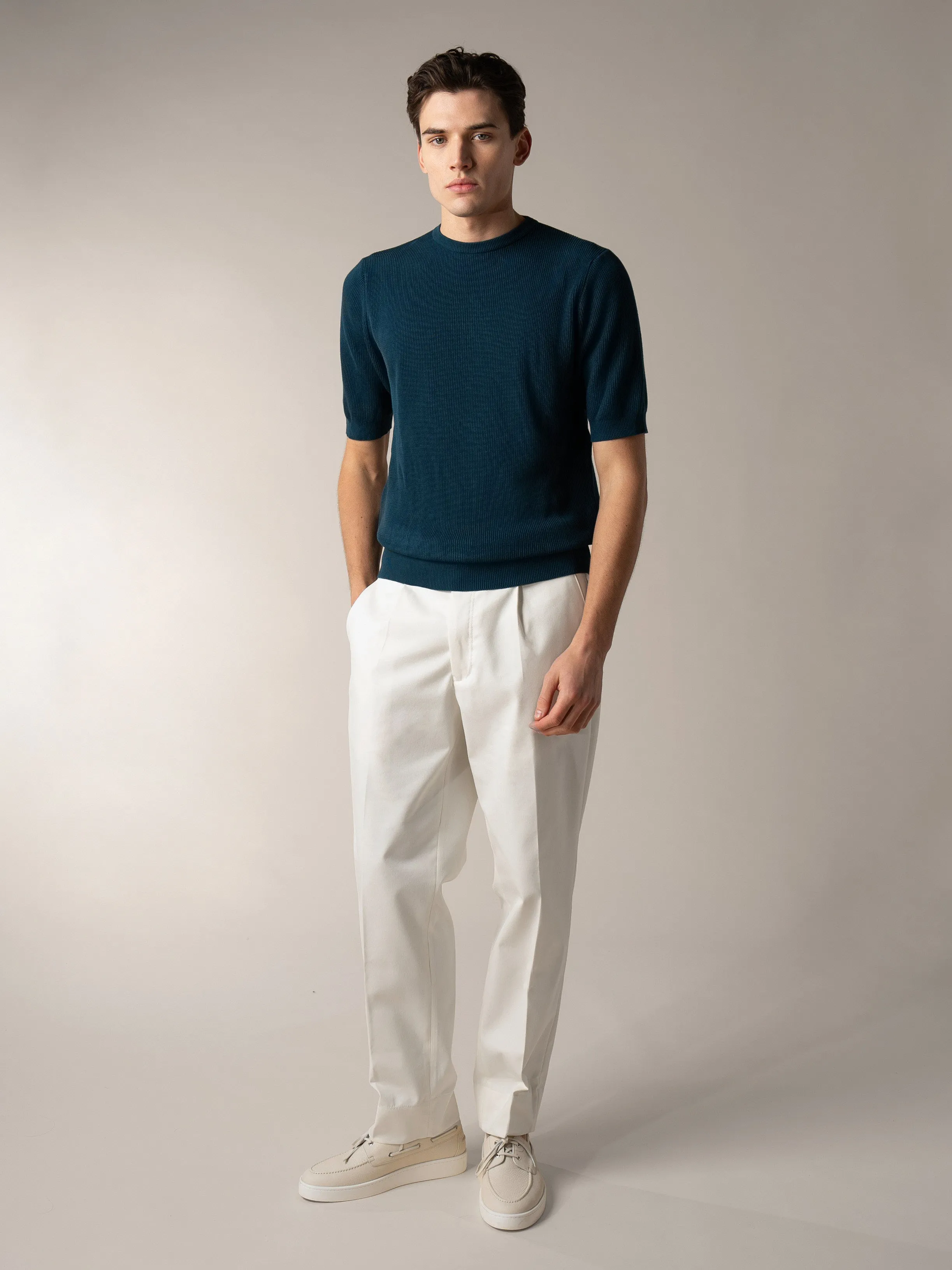 Sea Green Ribbed T-Shirt sold by Aurelien product image thumbnail 5