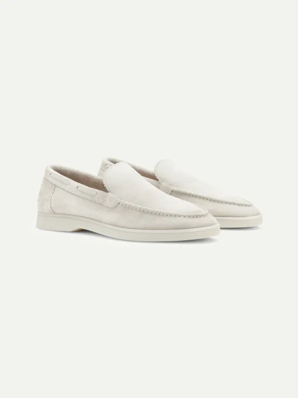 Lady Light Grey Yacht Loafers made by Aurelien