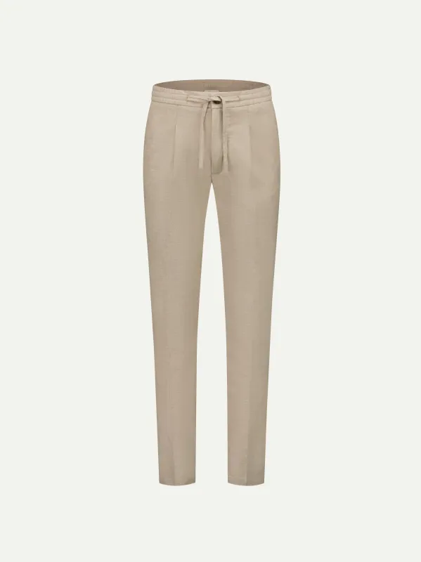 Beige Flannel Trousers made by Aurelien
